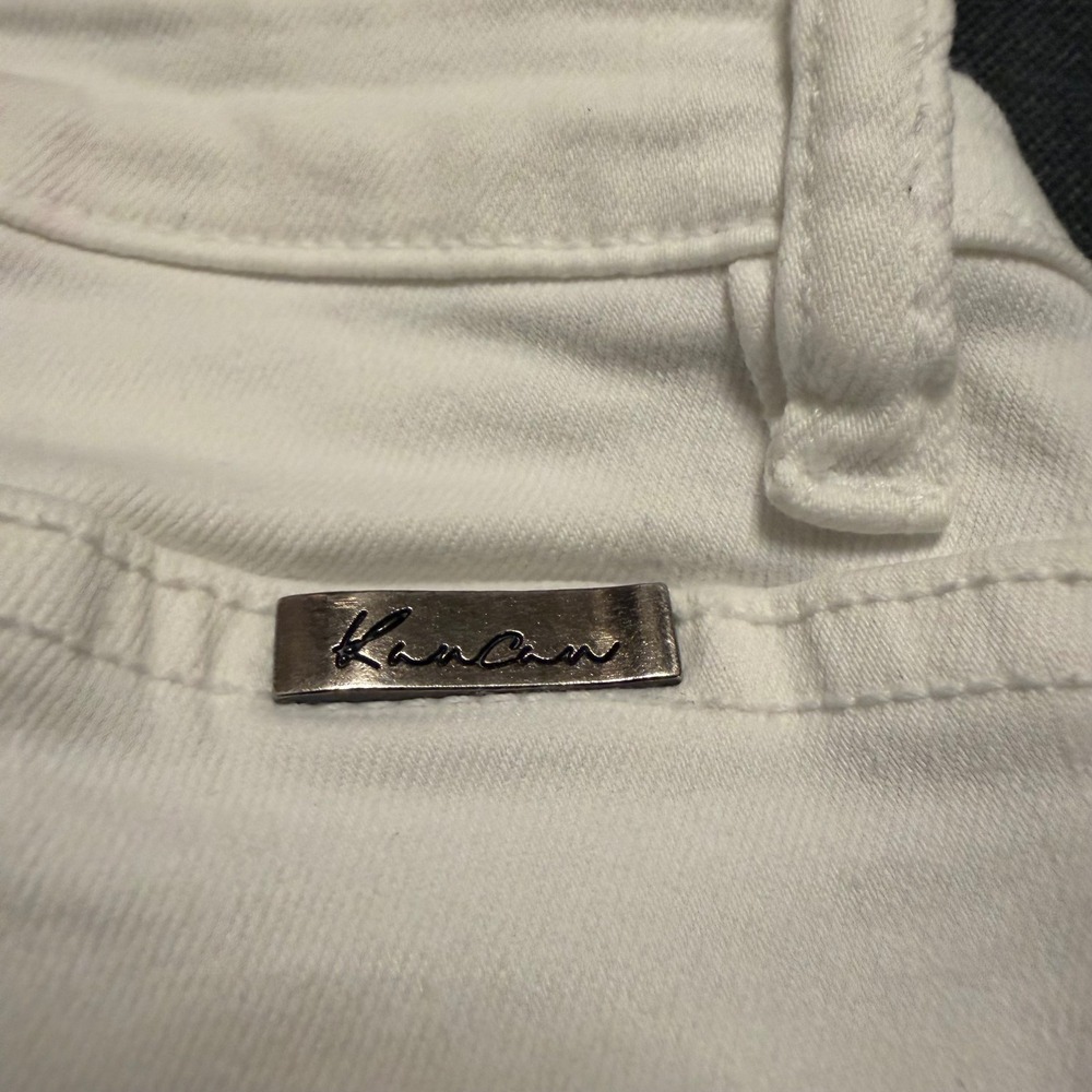 KanCan White High Rise Skinny Jeans Frayed Hem KC7267WT Size 3/25 - Picture 5 of 6